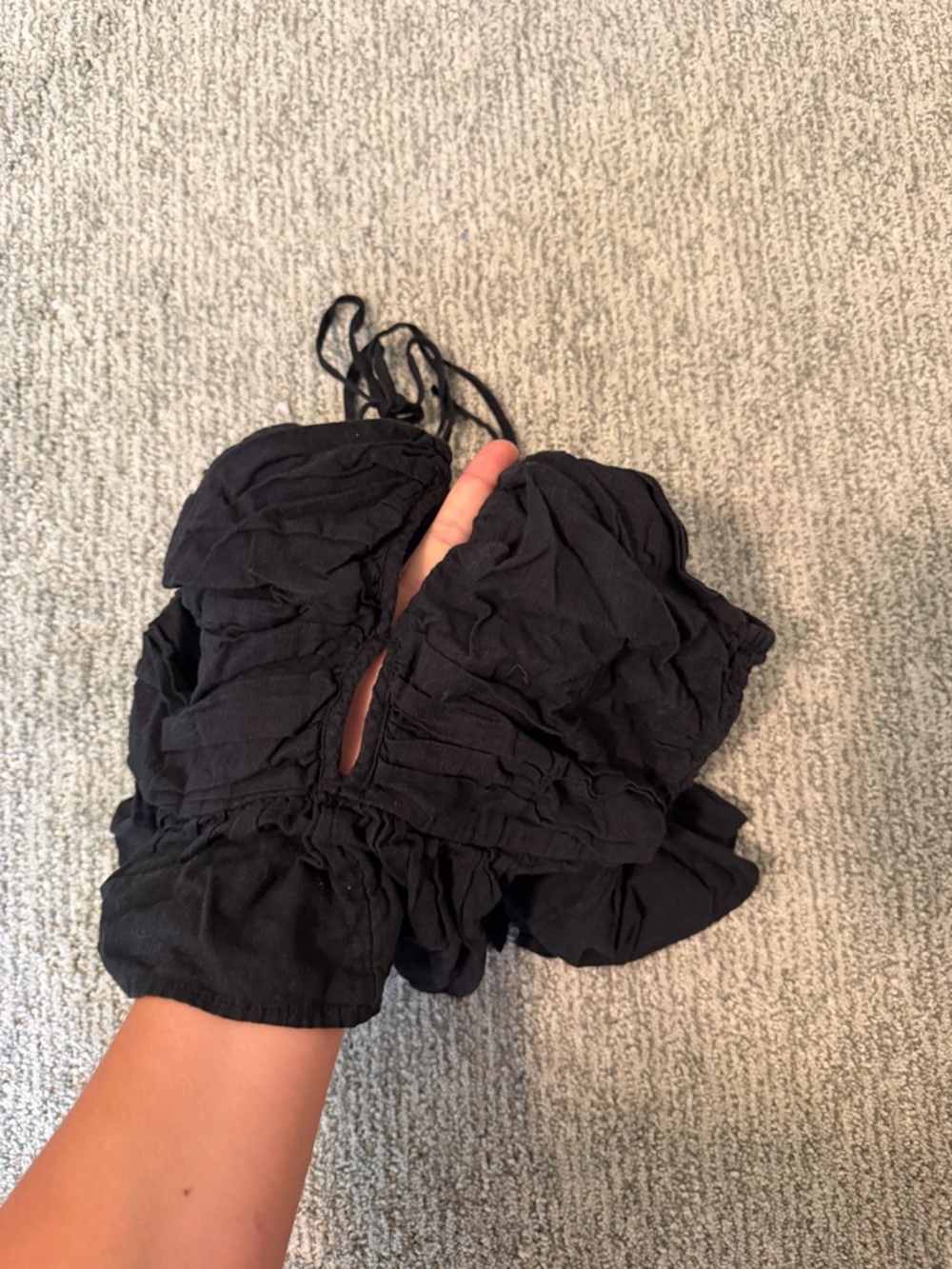 Free People Black Ruffled Halter Women’s Top - Picture 2 of 4